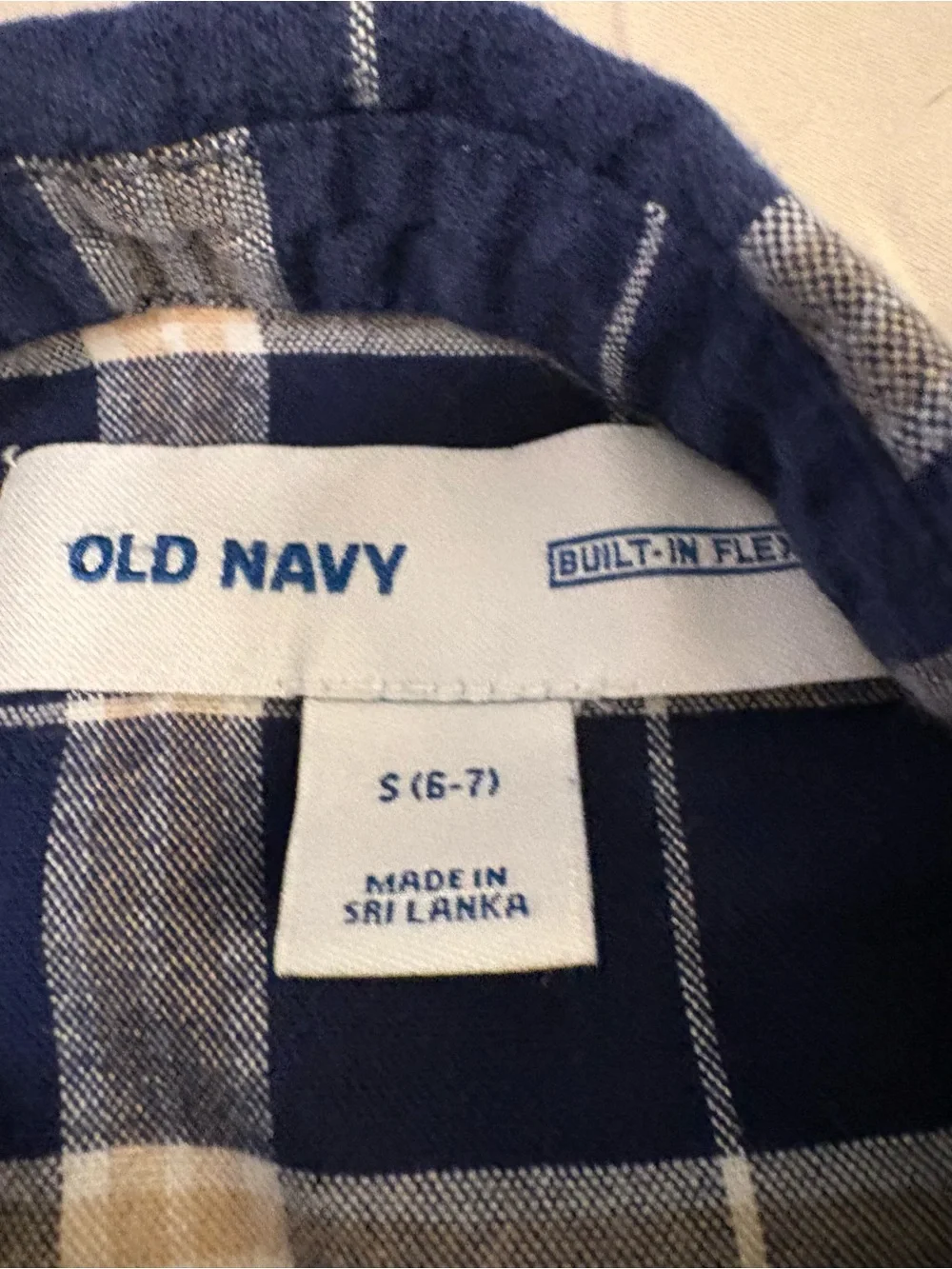 Old Navy Boy’s Navy Plaid Button-Up Shirt